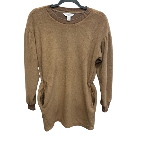 Athleta Girl Cozy Karma Dress tan size 14 long sleeve soft fleece - Picture 1 of 9